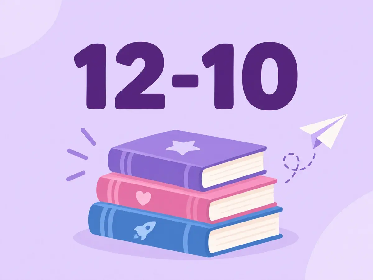 ספרים לגילאי 10–12 – ערימת ספרים צבעונית לנוער צעיר